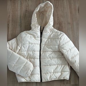 White/Off-White Wild Fable Cropped Puffer Jacket